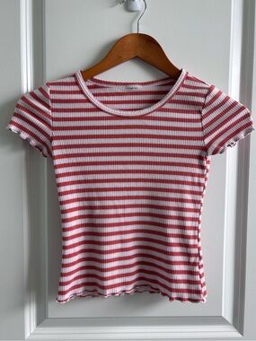 Old Navy Striped Ribbed Short Sleeve Tee